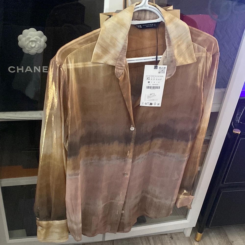 Zara Multicolor Button-Up Shirt